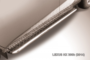 LEXUS NX 300h (2014)-Пороги d57 с листом "чёрный квинтет"